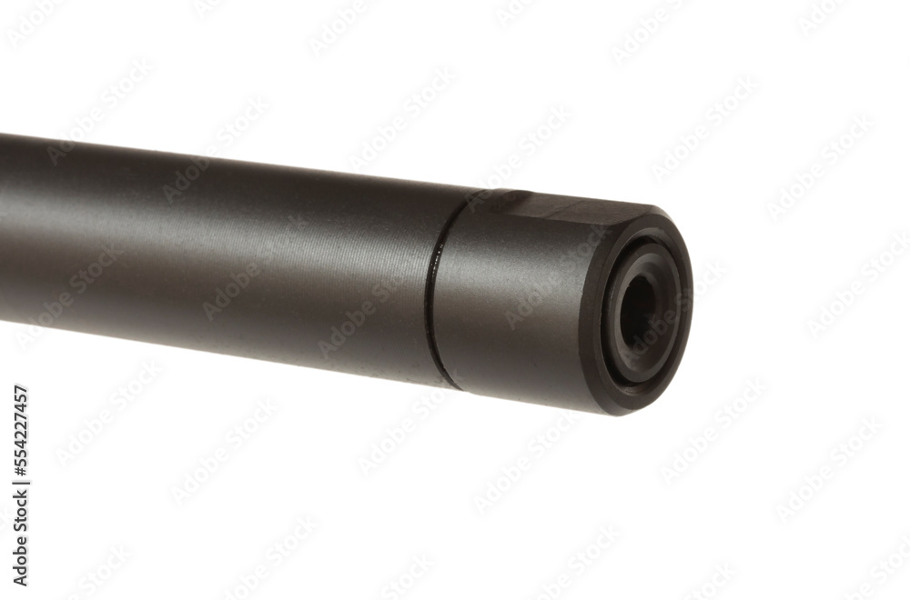 Rifle barrel that is threaded wearing a thread protector Rifle barrel that is threaded wearing a thread protector