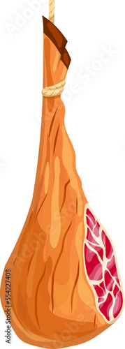 ham leg cartoon. meat food, pork cut, slice, butcher raw, pig delicious, piece meal product ham leg vector illustration