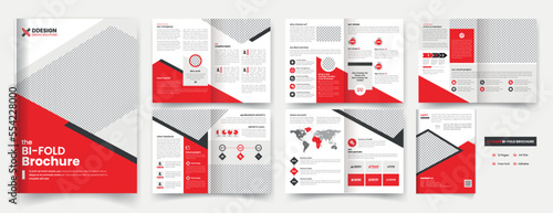 Corporate modern bi fold business brochure design template, Creative concept bifold brochure