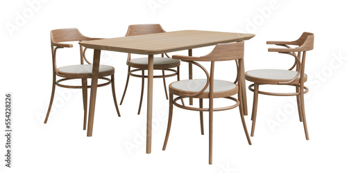 dining table  3d rendering isolated