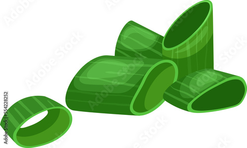 onion green cut cartoon. spring leek, fresh scallion, vegetable ingredient, leaf chive, grass onion green cut vector illustration