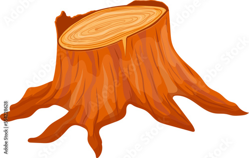 stump wood cartoon. log cut, tree wooden, trunk lumber, texture circle, section nature stump wood vector illustration