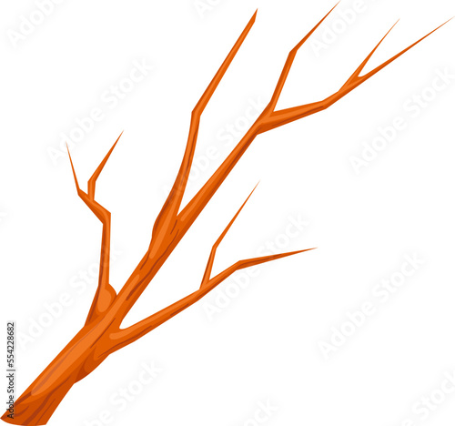branch wood cartoon. tree wooden, trunk nature, forest old, brown dry, bark stick branch wood vector illustration