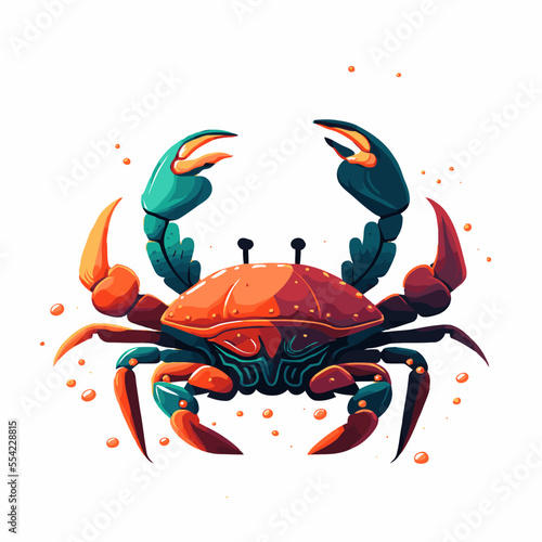 crab character logo mascot in vector cartoon style illustration sea animal