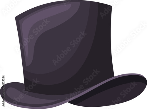gentleman hat cartoon. vintage top, retro black, old classic, man bowler, cap elegant, male head, fashion cylinder gentleman hat vector illustration