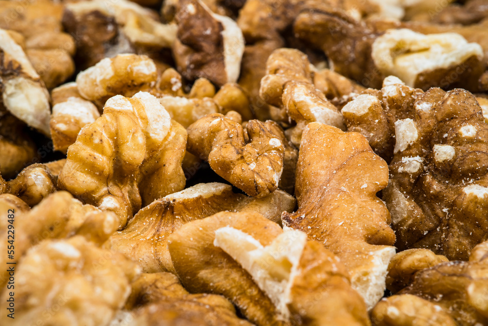 peeled walnut kernels. close up of cracked walnut peeled walnut kernels. close up of cracked walnut