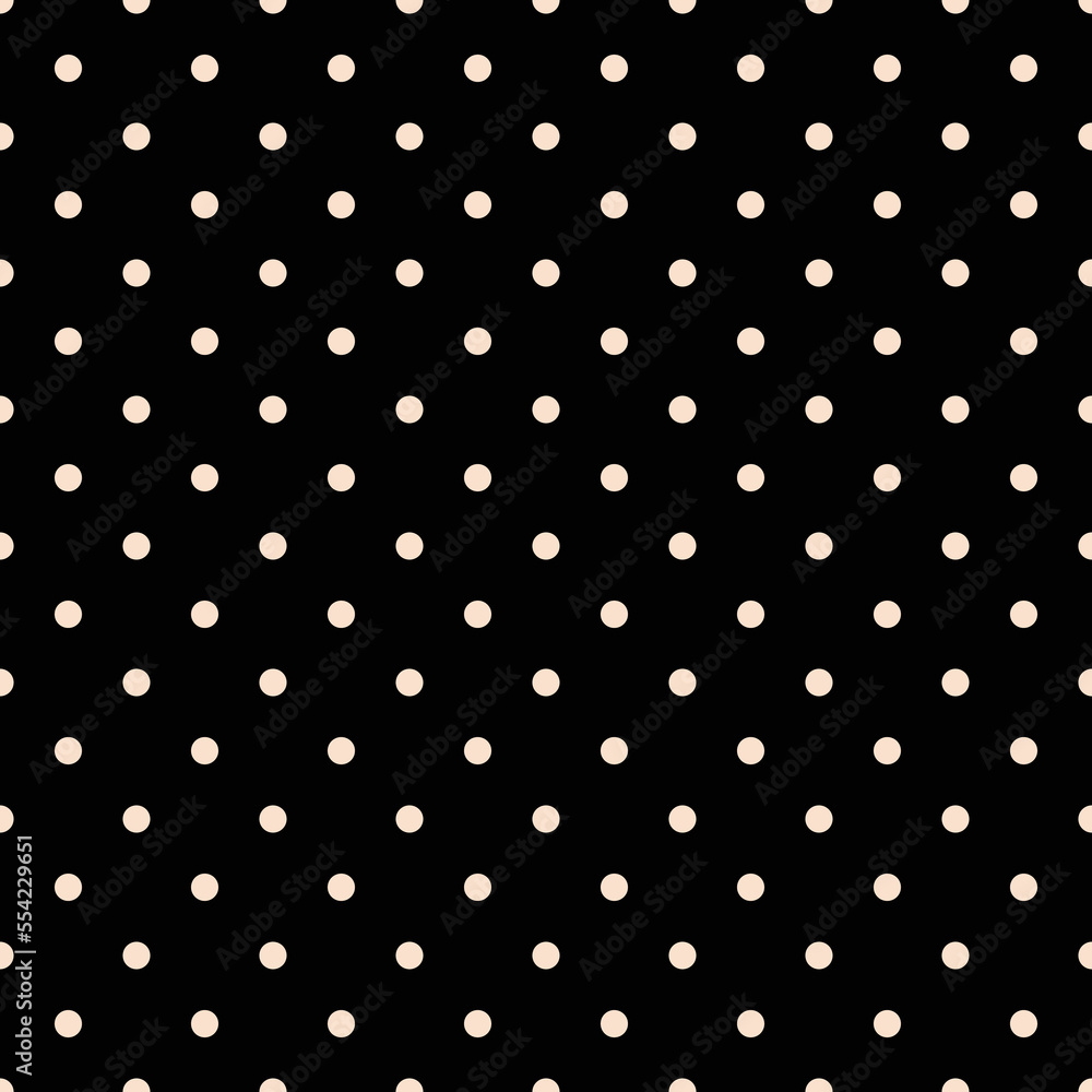 Cute seamless pattern polka dot on black.