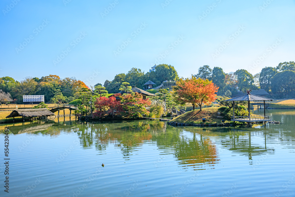 秋の後楽園　岡山県岡山市　Korakuen in autumn. Okayama prefecture, Okayama City.