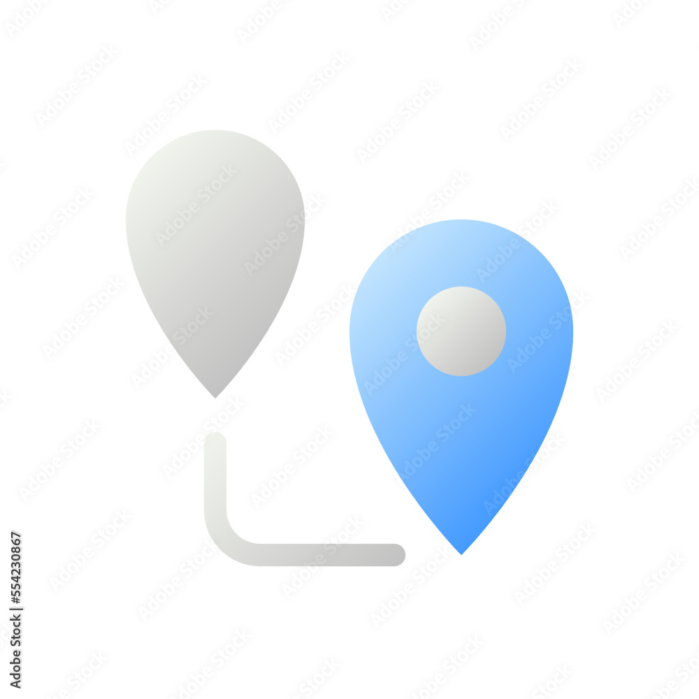 Planning route flat gradient two-color ui icon. GPS navigation. Walking distance. Moving to location. Simple filled pictogram. GUI, UX design for mobile application. Vector isolated RGB illustration Planning route flat gradient two-color ui icon. GPS navigation. Walking distance. Moving to location. Simple filled pictogram. GUI, UX design for mobile application. Vector isolated RGB illustration