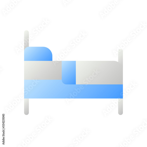 Finding bed to sleep flat gradient two-color ui icon. Rest area and hotel. Homeless shelter. Simple filled pictogram. GUI, UX design for mobile application. Vector isolated RGB illustration