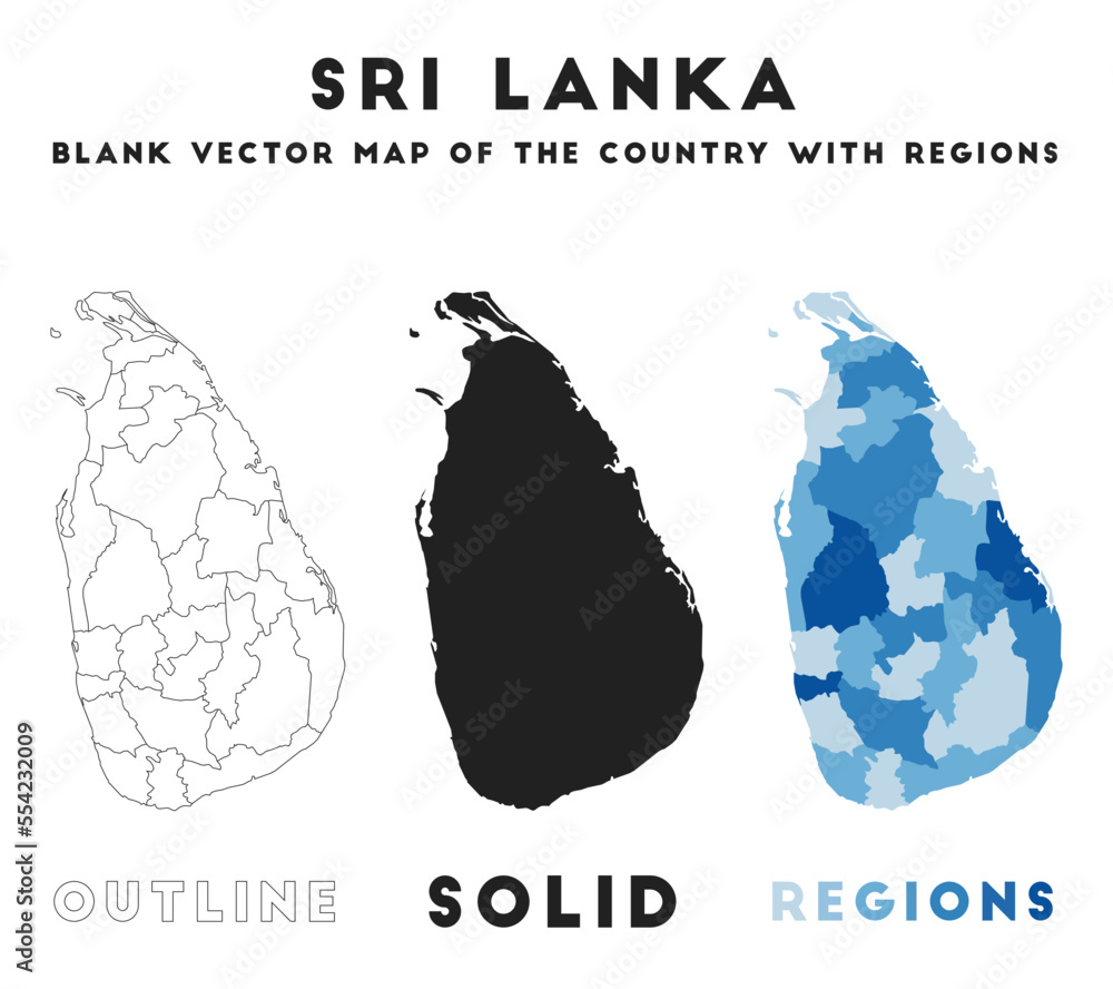 Sri Lanka map. Borders of Sri Lanka for your infographic. Vector country shape. Vector illustration. Sri Lanka map. Borders of Sri Lanka for your infographic. Vector country shape. Vector illustration.