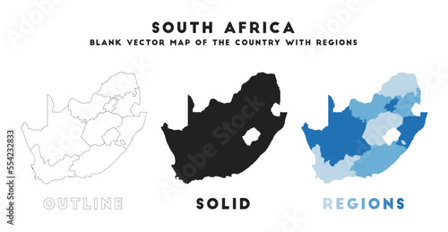 South Africa map. Borders of South Africa for your infographic. Vector country shape. Vector illustration. photo