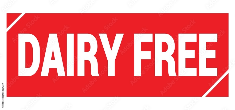 DAIRY FREE text written on red stamp sign. DAIRY FREE text written on red stamp sign.