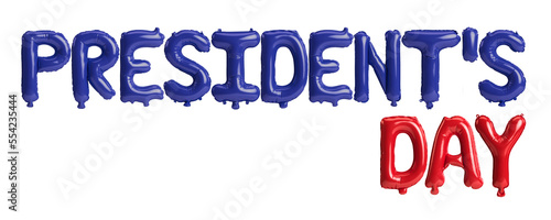 3d illustration of letter happy president day balloons isolated on background
