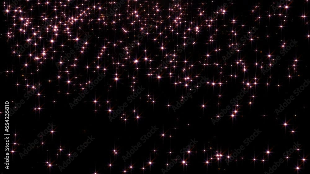 Beautiful loop abstract falling flickering glitter stars particles ...
