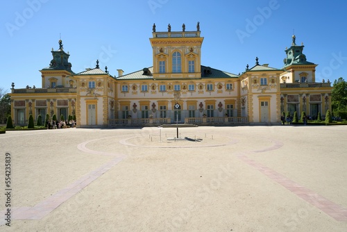 Courtyard and elevation of palace at Wilanow in Warsaw city of Poland