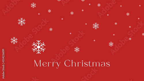 Merry Christmas banner with snowflakes