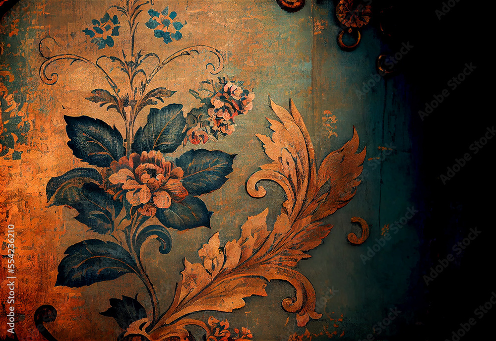 ancient Victorian wallpaper with a romantic feel ideal for backgrounds ...
