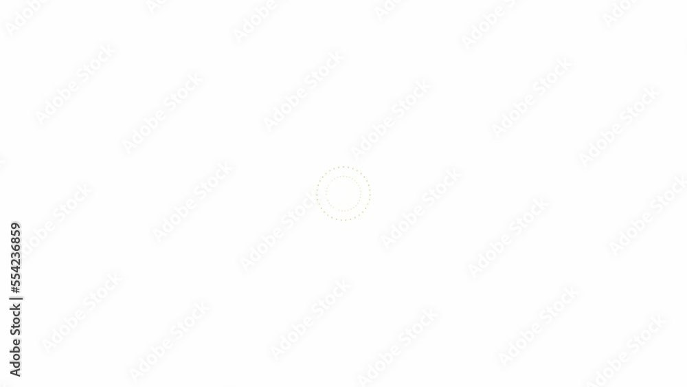 Animated increasing golden dots circles from the center. Symbol of splash. Looped video. Vector illustration isolated on white background. Animated increasing golden dots circles from the center. Symbol of splash. Looped video. Vector illustration isolated on white background.