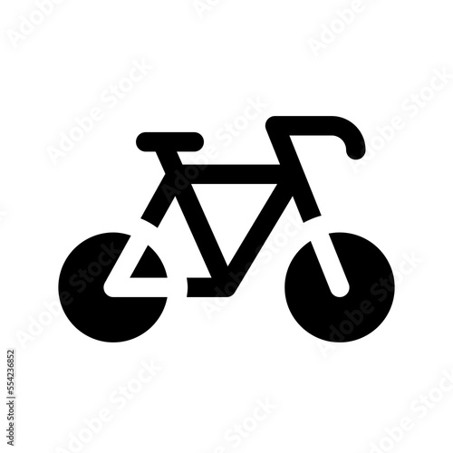 Bicycle black glyph ui icon. Riding bike. Rental service. Transportation mode. User interface design. Silhouette symbol on white space. Solid pictogram for web, mobile. Isolated vector illustration