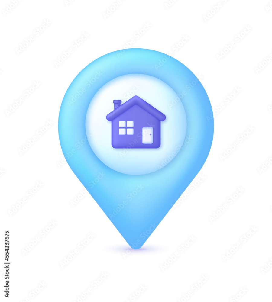 3D Home location. House point icon. GPS navigator pointer. Position icon. Can be used for many purposes. 3D Home location. House point icon. GPS navigator pointer. Position icon. Can be used for many purposes.