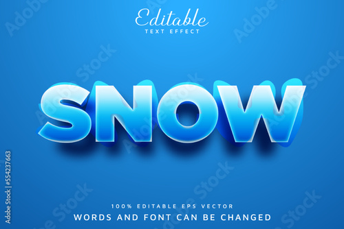 Liquid Ice Style 3D Editable Vector Text Effect