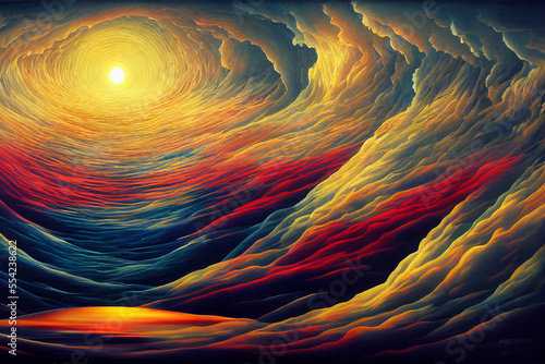 Tunnel of light, spirituality and religious belief, inner dimension, holy spirit and eternal soul, generative ai
