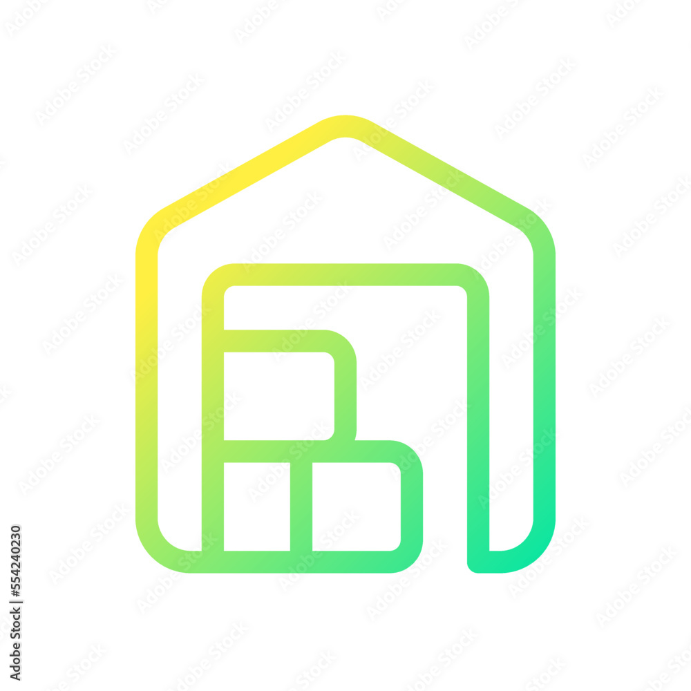 Warehouse pixel perfect gradient linear ui icon. Postal storehouse. Logistics and distribution. Line color user interface symbol. Modern style pictogram. Vector isolated outline illustration