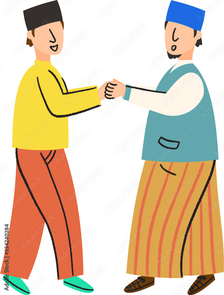 Asian muslim greeting each other Asian muslim greeting each other