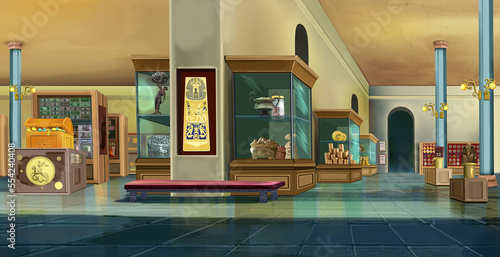 Interior of the historical museum illustration