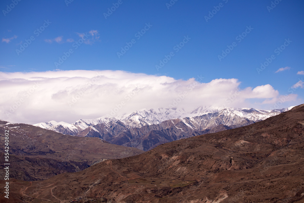 Caucasus mountains covered with snow. Caucasus mountains covered with snow.