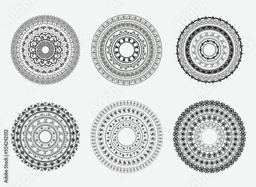 Vector border mandala design art