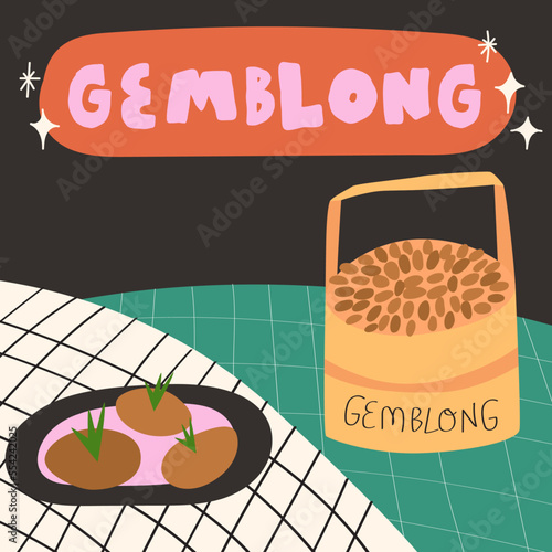 Indonesia Traditional Food (Gemblong) photo