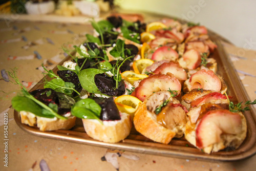 snack table, catering, food for guests