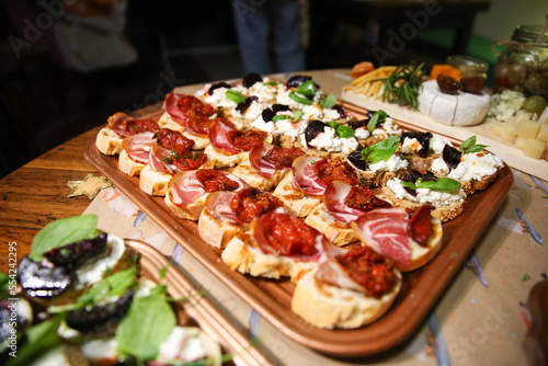 snacks table, catering, food for guests