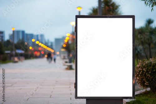 Slika na platnu Blank city format (LightPoster, CityLight) banner pylon on the public park mockup