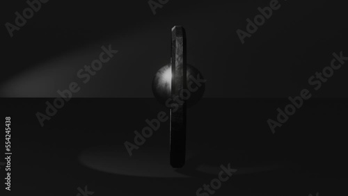 Video shield with a lightning discharge on a black background