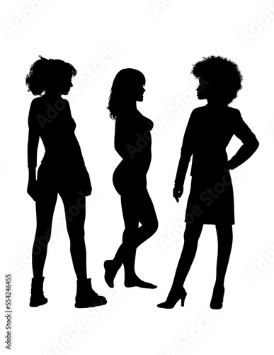 Female action silhouette