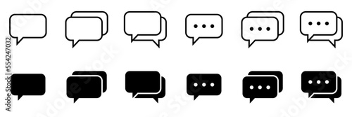 Conjunto de iconos de burbujas de chat. Mensaje. Concepto de idea, pensamiento, conversación. Globos de mensaje. Ilustración vectorial 