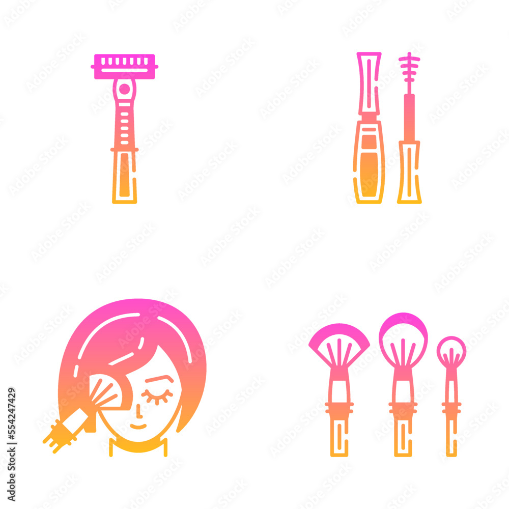 Colorful Beauty and Cosmetics Icons Colorful Beauty and Cosmetics Icons