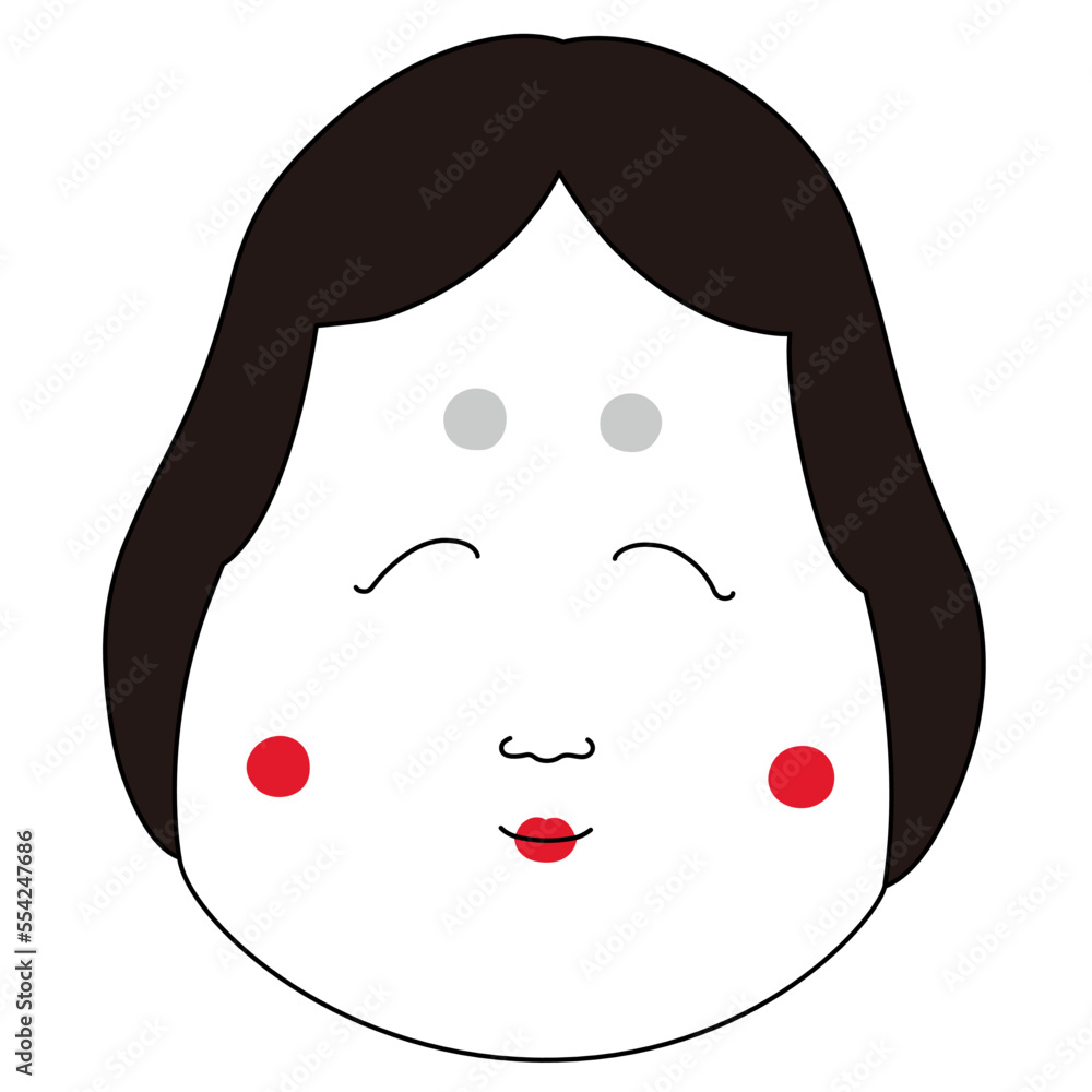 節分 おかめ 福の神 イラスト Stock ベクター | Adobe Stock