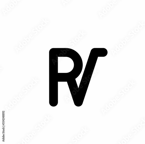 rv vr r v initials letter logo isolated on white background