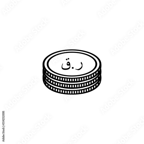 Qatar Currency Symbol, (Arabic) Qatari Riyal Icon, QAR Sign. Vector Illustration
