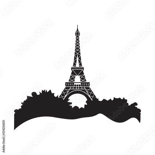 Eiffel tower in Paris. Isolated on white background,vector design.