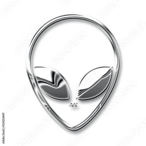 shinny silver chrome metallic effect alien