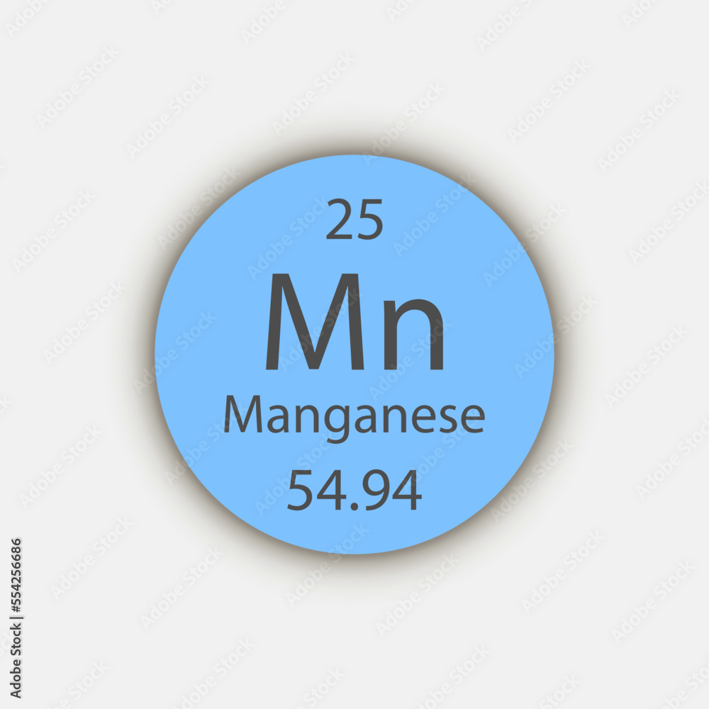 Manganese symbol. Chemical element of the periodic table. Vector illustration. Manganese symbol. Chemical element of the periodic table. Vector illustration.
