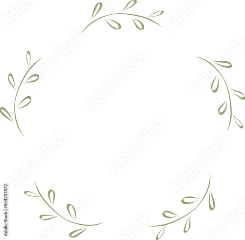 floral frame with leaves