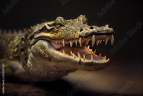 Fotografering crocodile with open