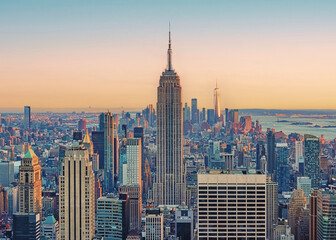Wandcirkels Empire State Building Skyline van New York Verenigde Staten  © Stockbym