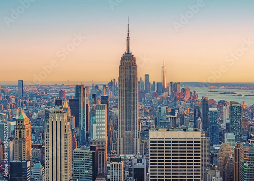 Fotografiet The skyline of New York City, United States